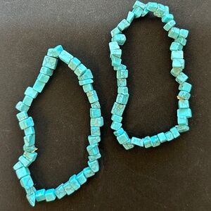 TURQUOISE Beaded Stretch Bracelets (set of 2)